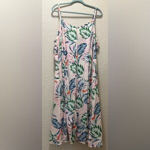 EXCELLENT CONDITION, Midi Challis Sleeveless Trapeze Dress w/ pockets